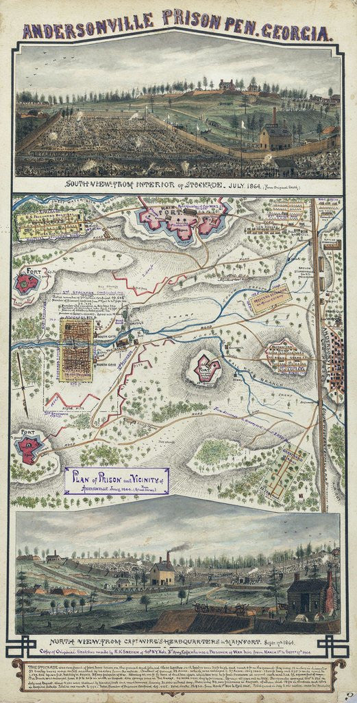 Detail of Sketch and plan of Andersonville confederate prison by Anonymous