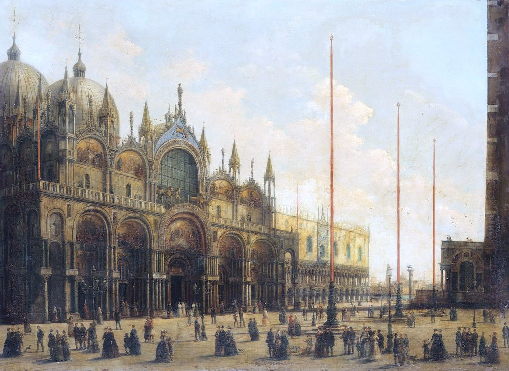 Detail of View of St. Mark's Basilica, Venice by Giuseppe Bernardino Bison