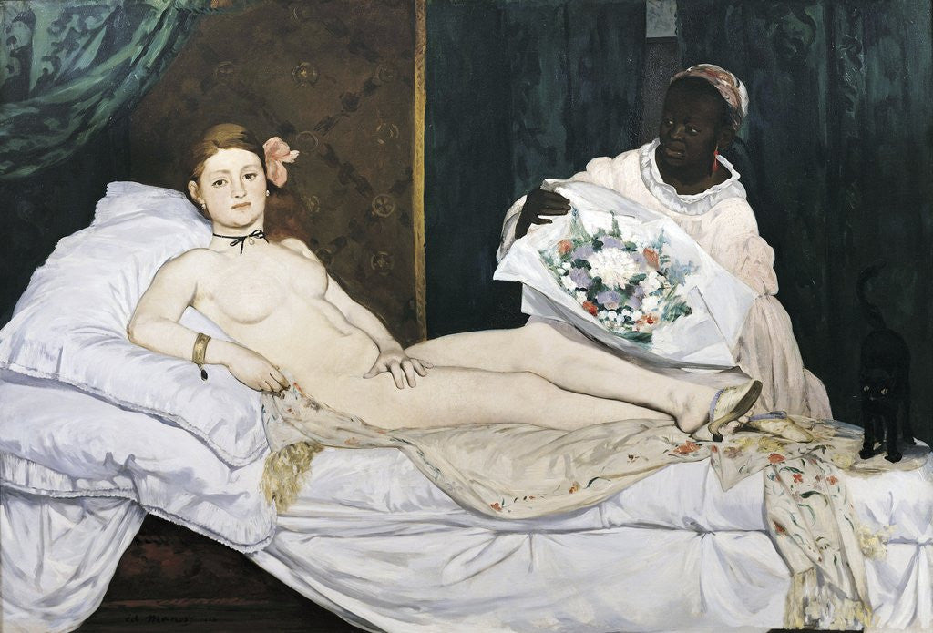 Detail of Olympia by Edouard Manet