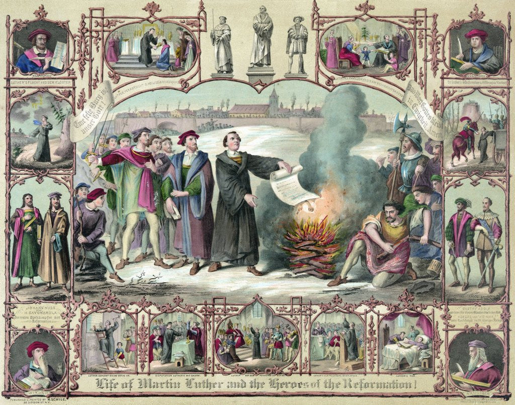 Detail of Print of the Life of Martin Luther and the Heroes of the Reformation by Anonymous