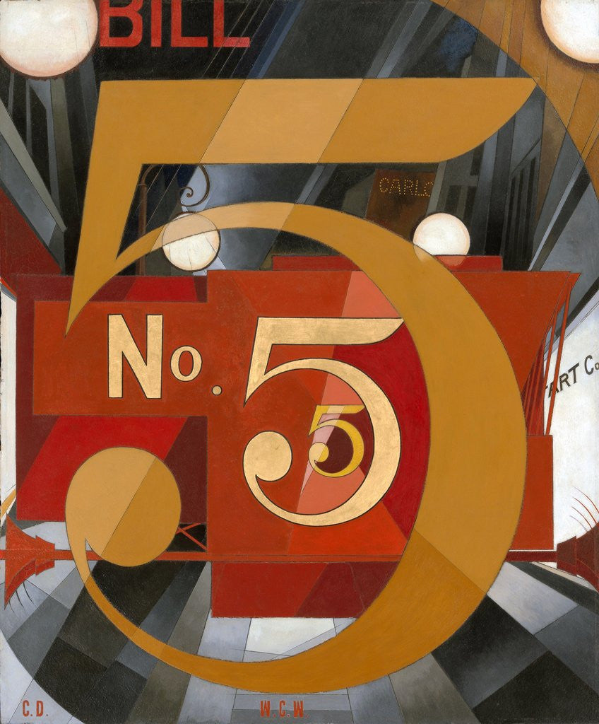 Detail of I Saw the Figure 5 in Gold by Charles Demuth