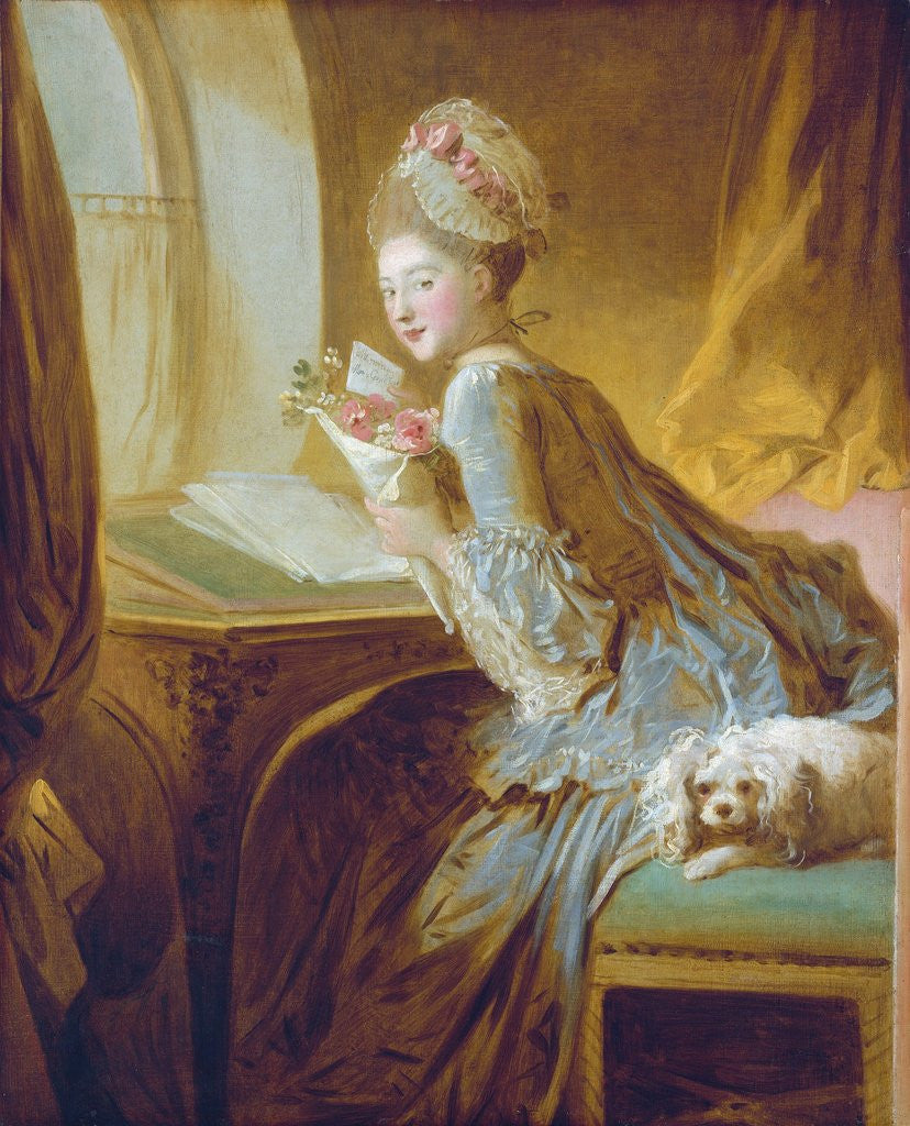 Detail of The Love Letter by Jean-Honore Fragonard