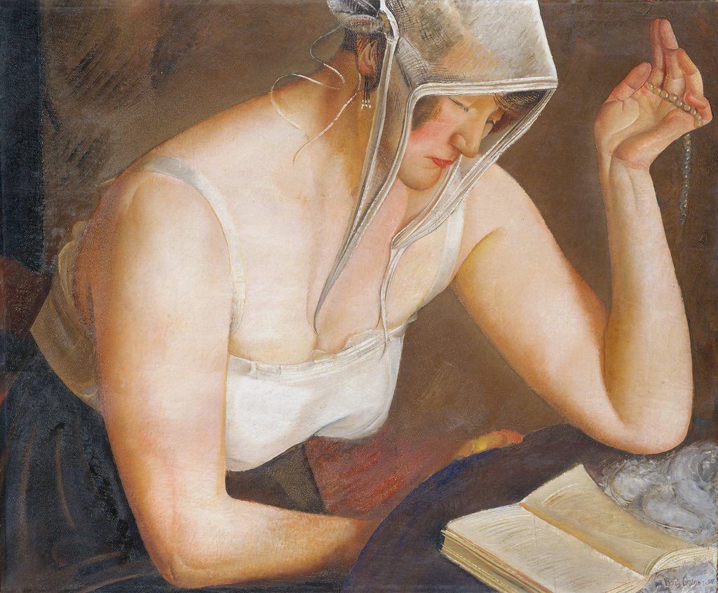 Detail of Woman Reading by Boris Grigoriev