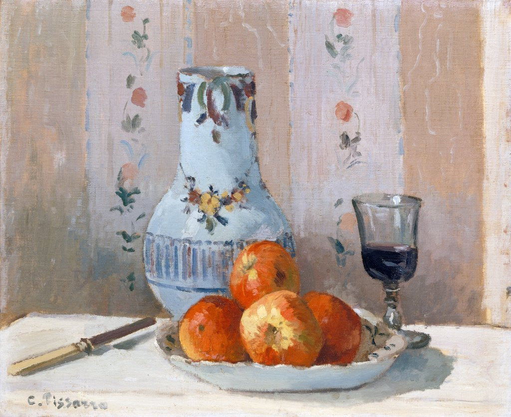 Detail of Still Life with Apples and Pitcher by Camille Pissarro