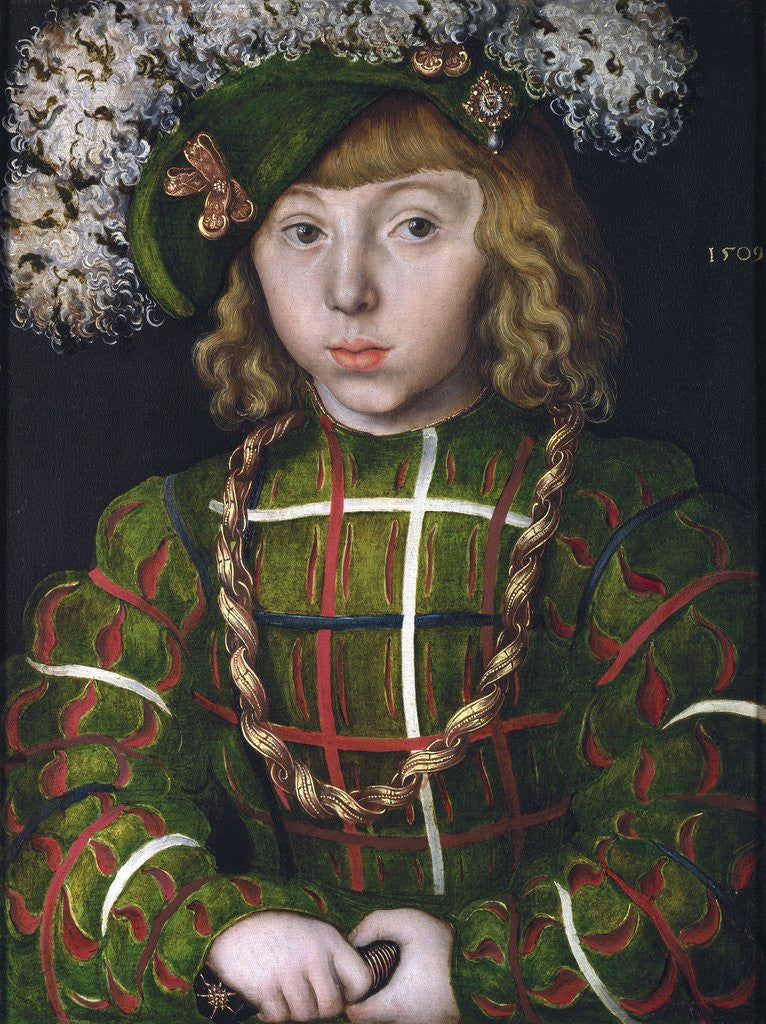 Detail of Portrait of Johann Friedrich the Magnanimous by Lucas Cranach the Elder