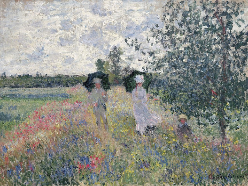 Detail of Promenade pres d'Argenteuil by Claude Monet