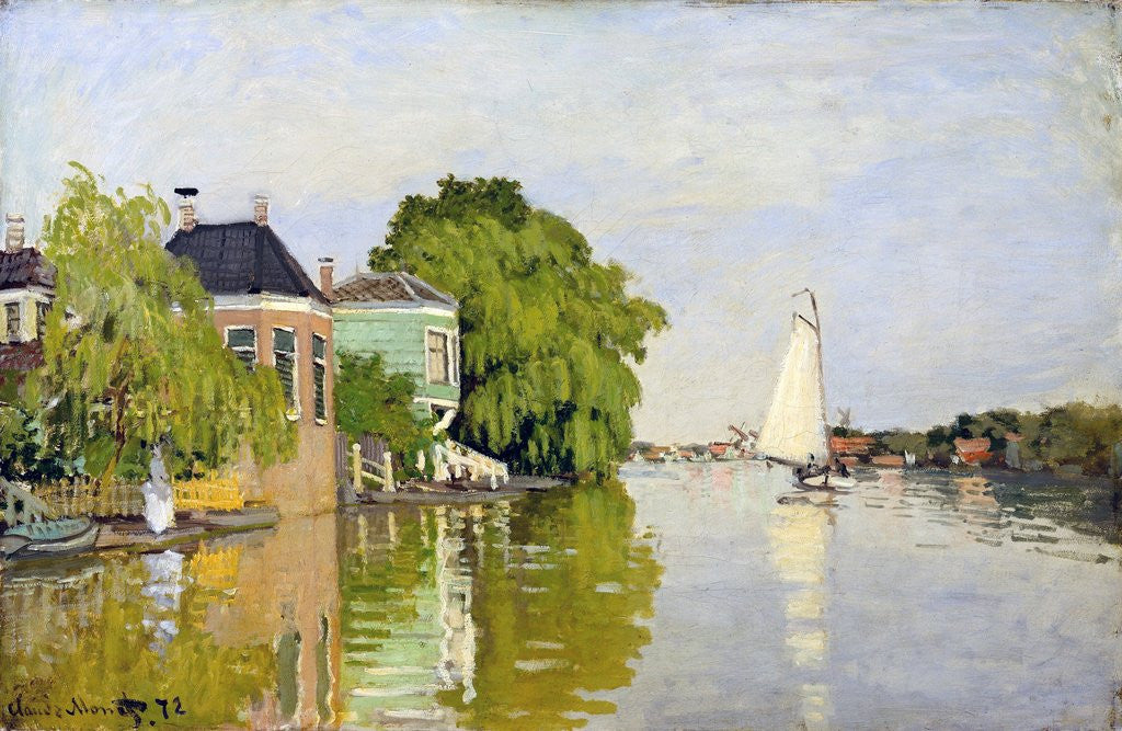 Detail of Houses on the Achterzaan by Claude Monet