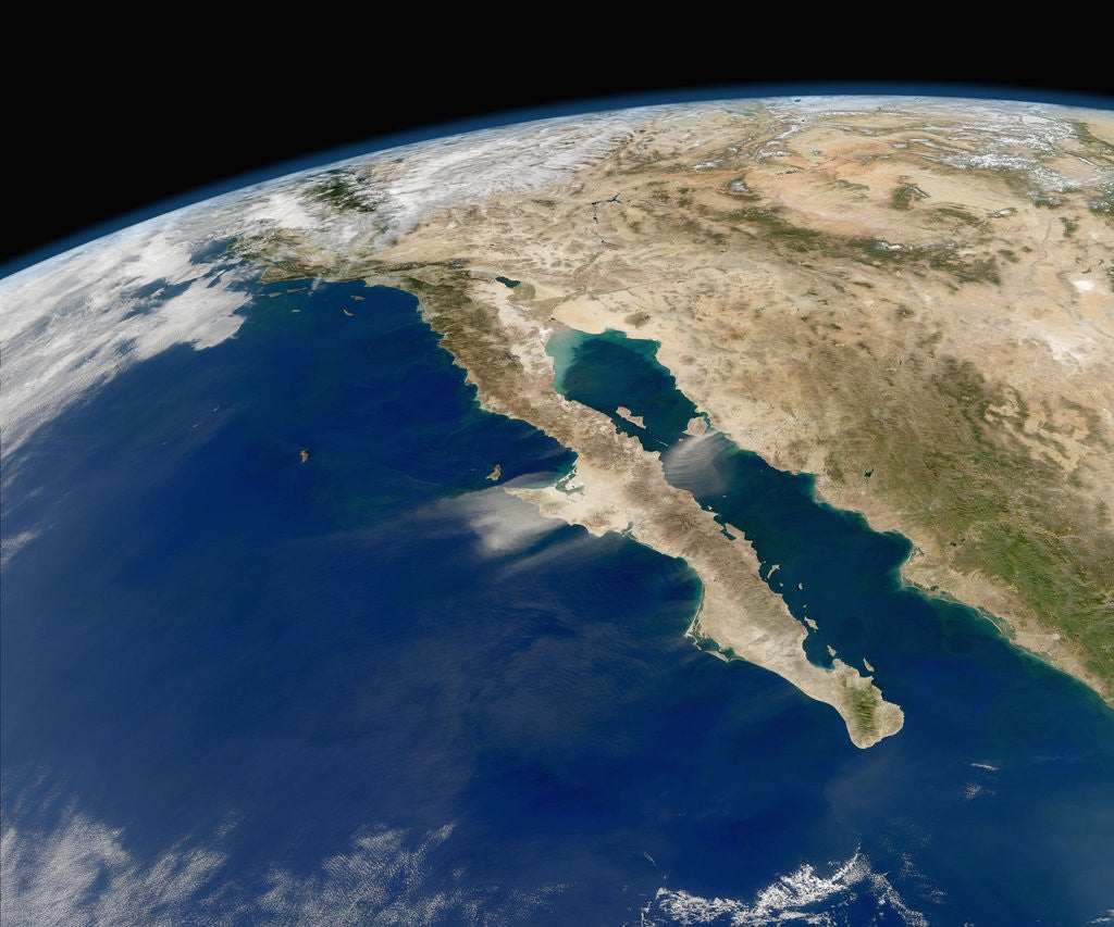 Detail of Satellite View of Baja California and the Pacific coast of Mexico by Corbis