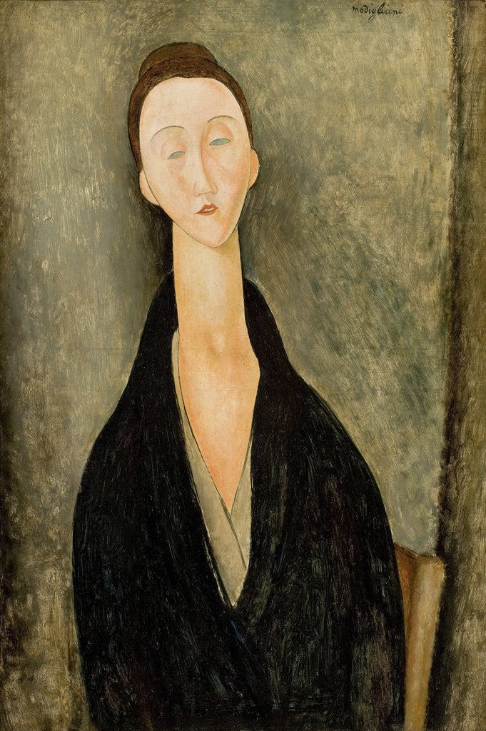 Detail of Portrait of Lunia Czechowska by Amedeo Modigliani