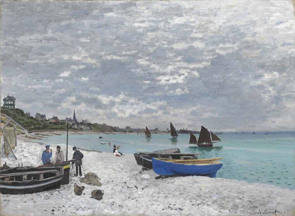 Detail of The Beach at Sainte-Adresse by Claude Monet