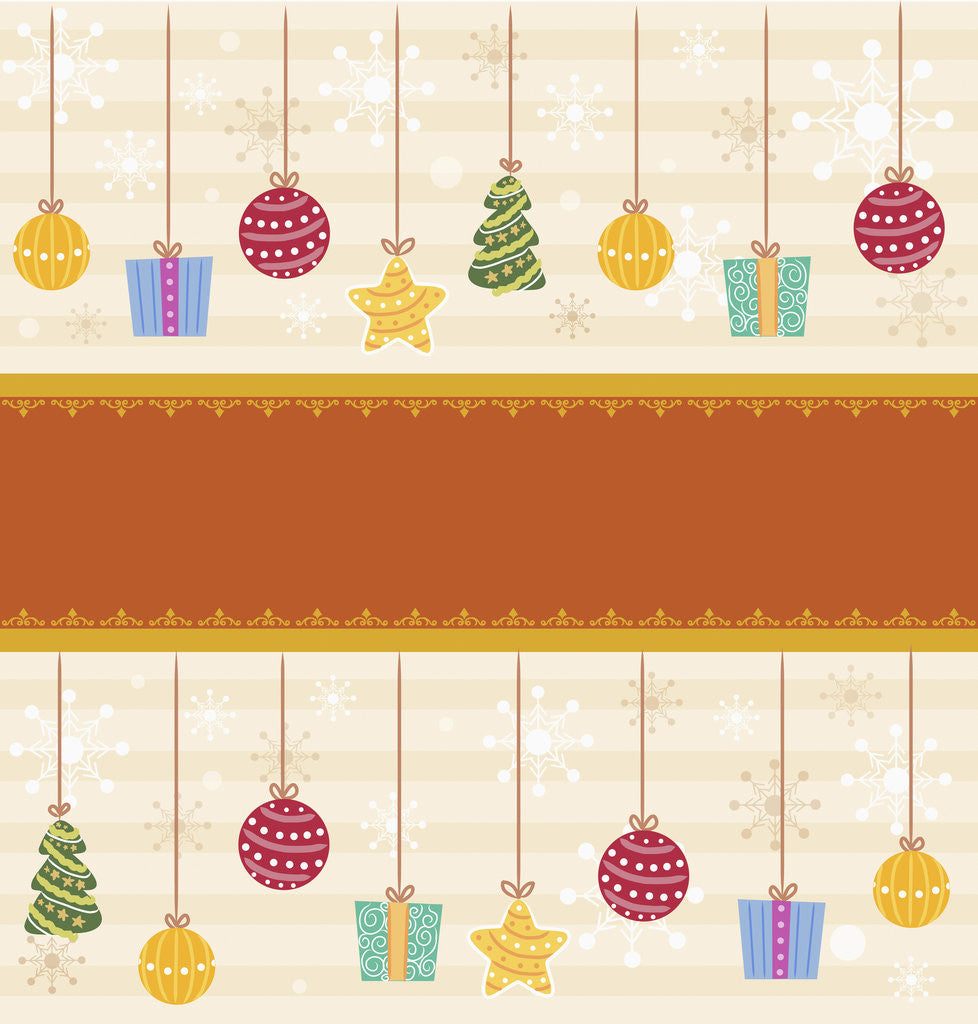 Detail of Christmas with orange line and decorations by Anonymous