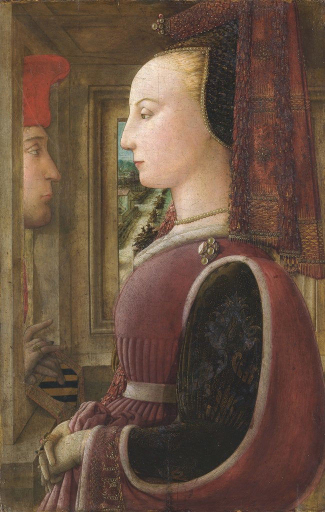 Detail of Portrait of a Woman with a Man at a Casement by Fra Filippo Lippi