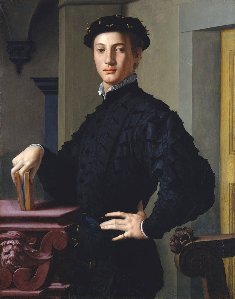 Detail of Portrait of a Young Man by Agnolo Bronzino
