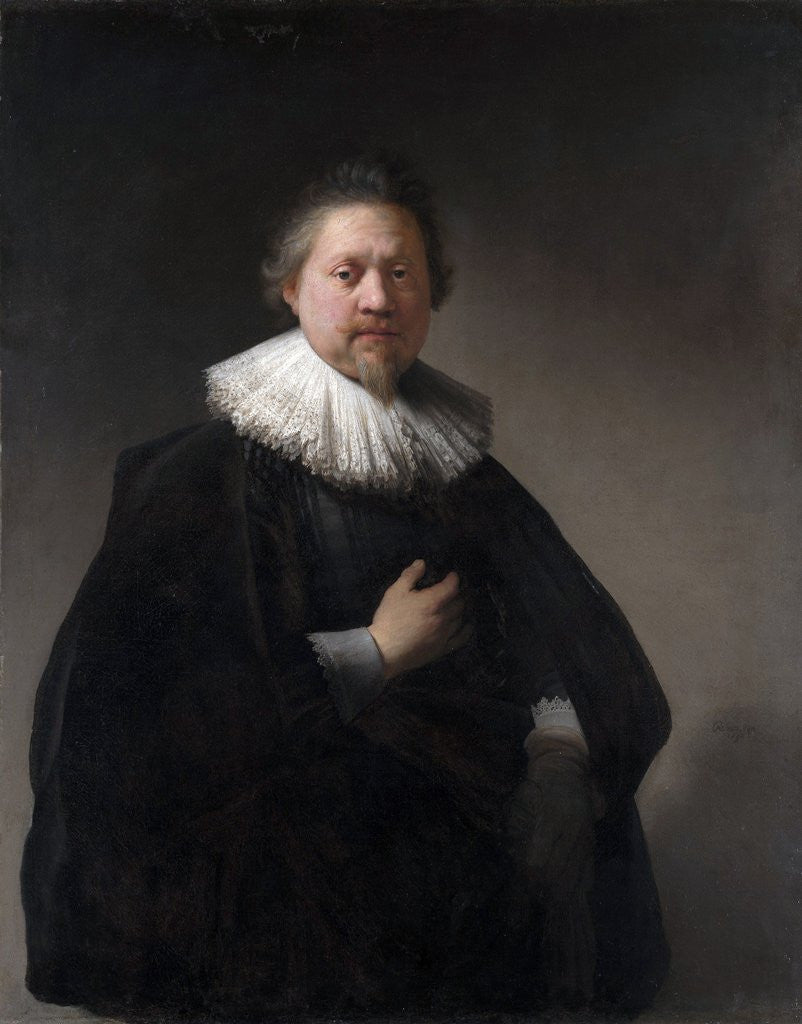 Detail of Portrait of a Man by Rembrandt van Rijn