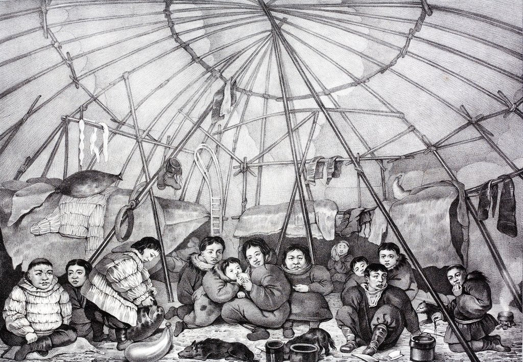Detail of Chukchi, or Chukchee in a well appointed skin covered tent by Anonymous