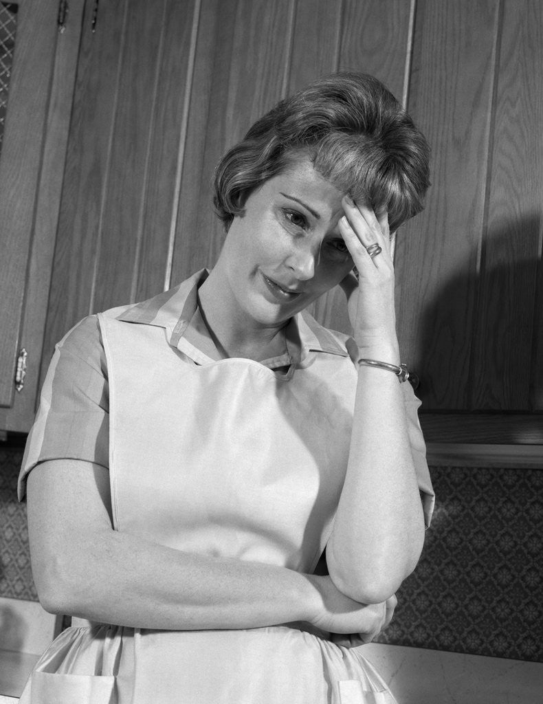 Detail of 1960s housewife with headache by Anonymous