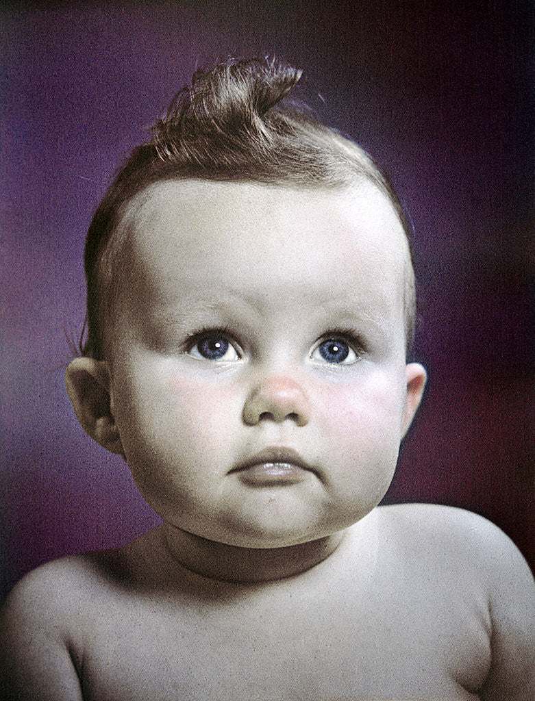 1940s 1950s baby head shoulder portrait by Corbis