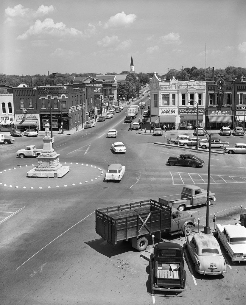Detail of 1950s main street of small town america town square lebanon tennessee by Anonymous