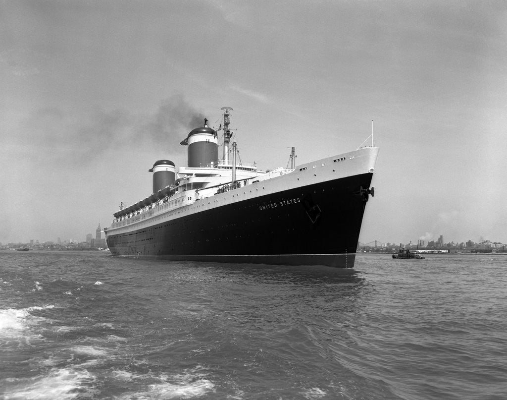 Detail of 1950s ss united states passenger steamship ocean liner by Anonymous