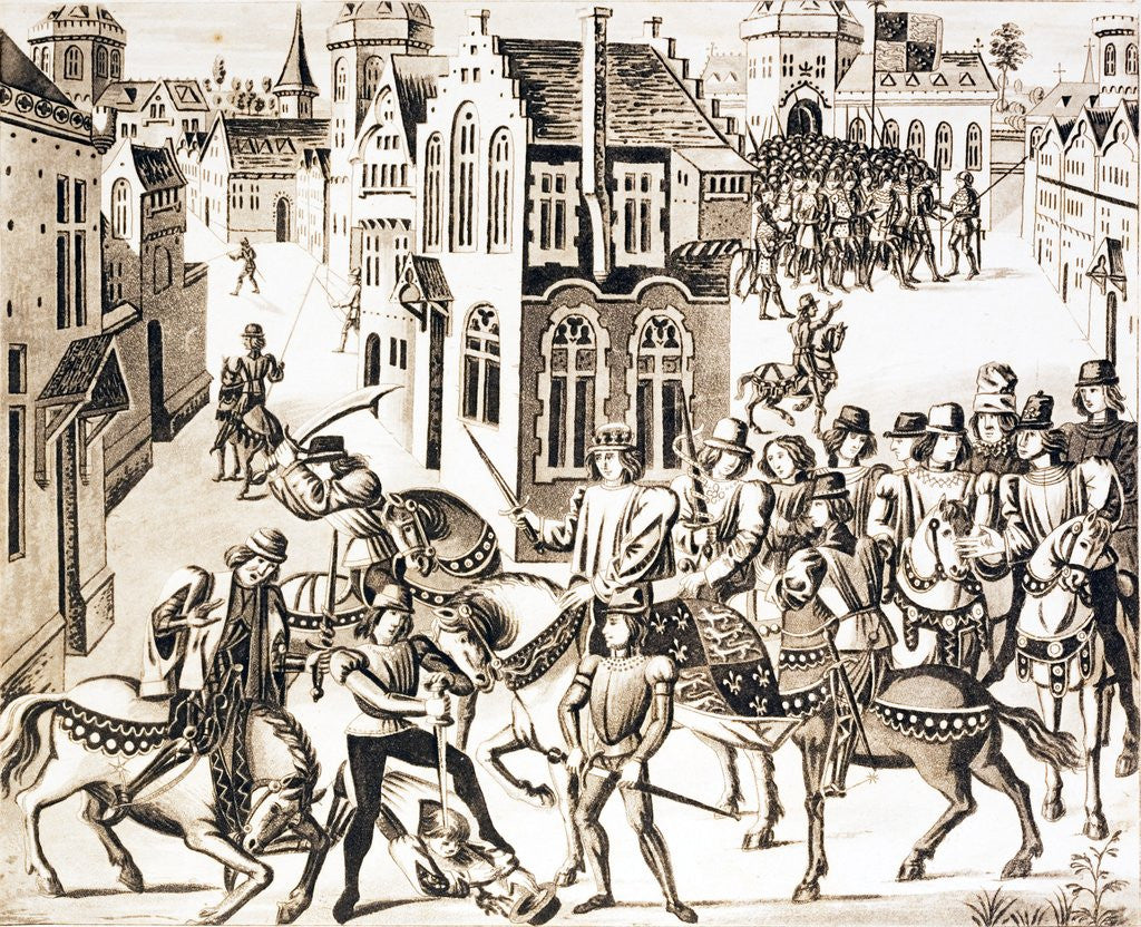 Detail of King Richard in great danger in the City of London and the rebels discomfited by Corbis