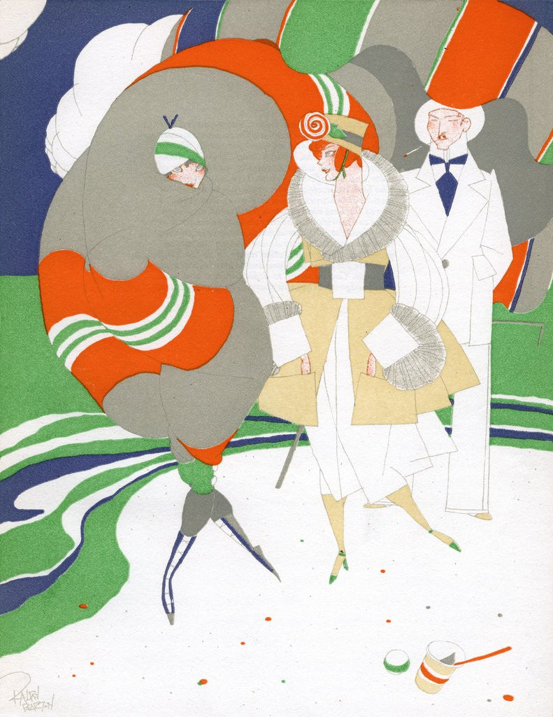 Detail of Caricature of flappers wearing furs by Anonymous