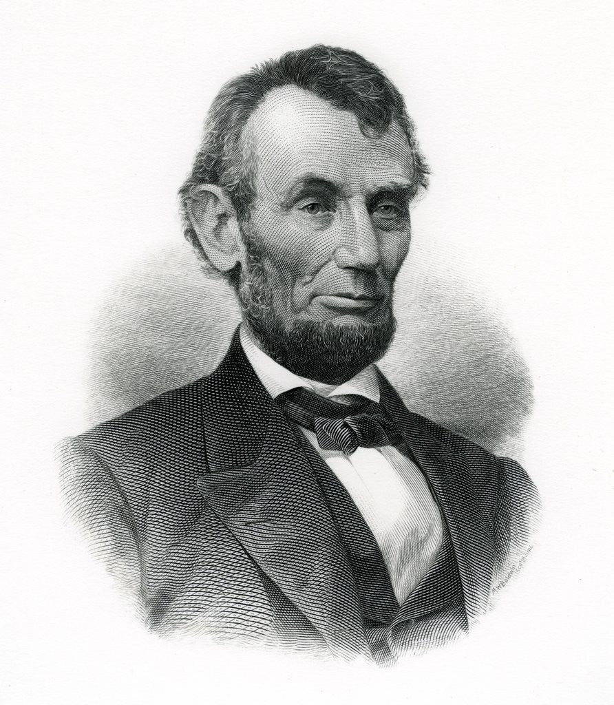 Detail of Official portrait of Abraham Lincoln by M.W. Baldwin