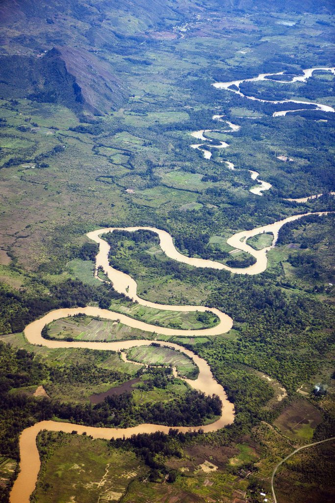 Detail of Meandering Wamena River, Baliem Valley, West Papua, Indonesia by Anonymous