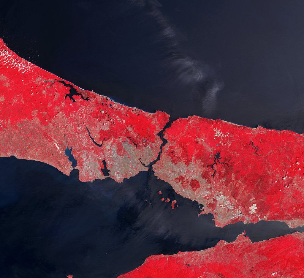 Detail of Satellite view of Istanbul, Turkey and the Bosporus strait by Anonymous