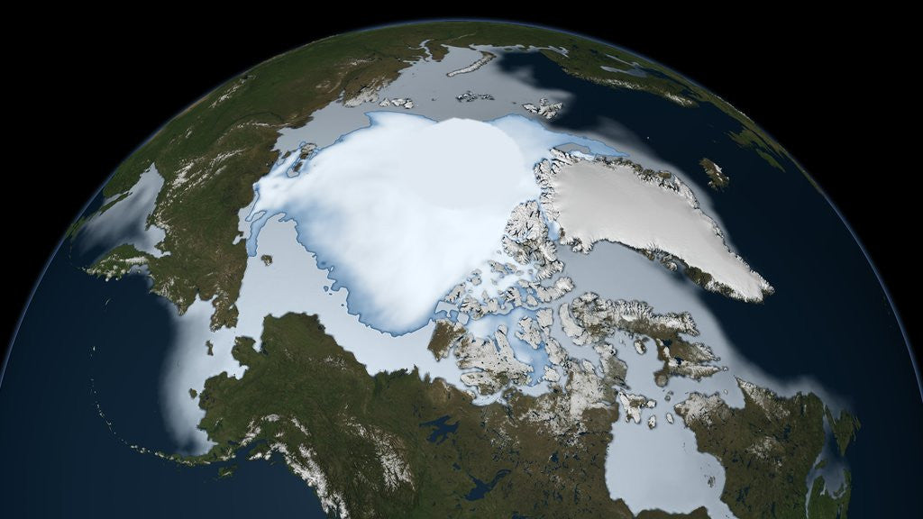 Detail of Satellite view of multi-year sea ice in the Arctic Ocean in 1980 by Anonymous