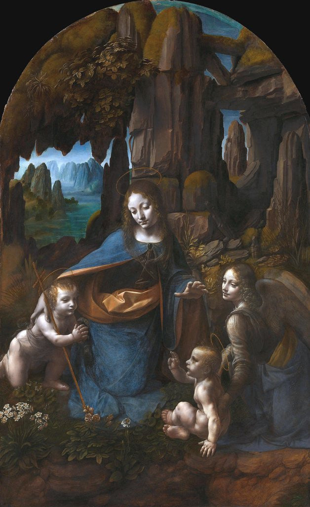 Detail of Virgin of the Rocks by Leonardo da Vinci