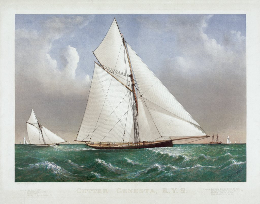 Detail of Cutter Genesta, R.Y.S. by C.R. Parsons