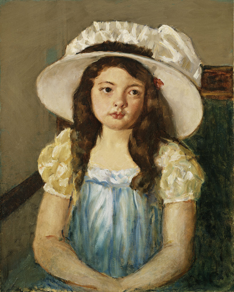 Detail of Francoise Wearing a Big White Hat by Mary Cassatt