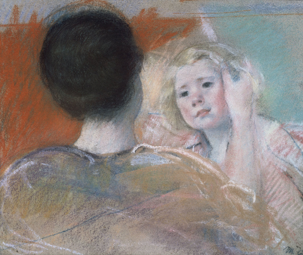 Detail of Mother Combing Sara's Hair by Mary Cassatt