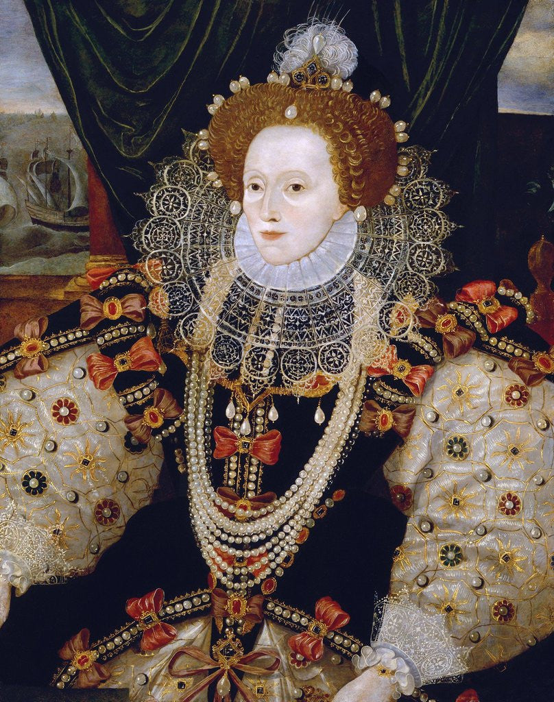Detail of Portrait of Queen Elizabeth I of England (the Armada Portrait) by Anonymous