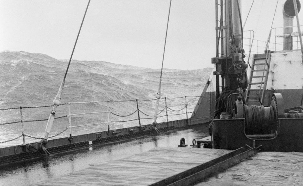 Detail of S.S. American Trader Riding High Waves on Open Sea by Anonymous