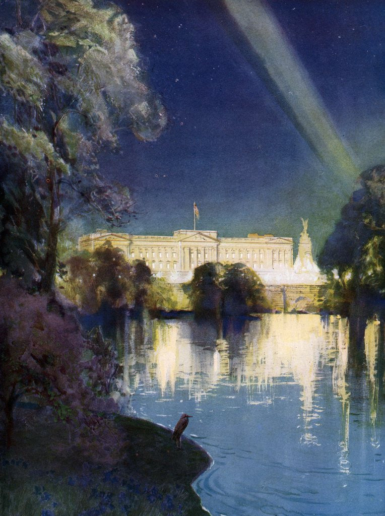 Detail of Buckingham Palace at Night, Decorated for the Coronation of King George VI in 1937 by Anonymous
