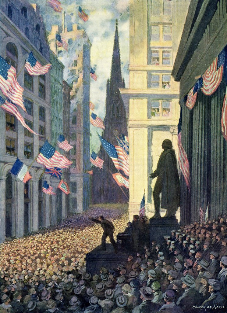 Detail of Douglas Fairbanks Speaking at Wall Street for the Liberty Loan of 1918 by Anonymous