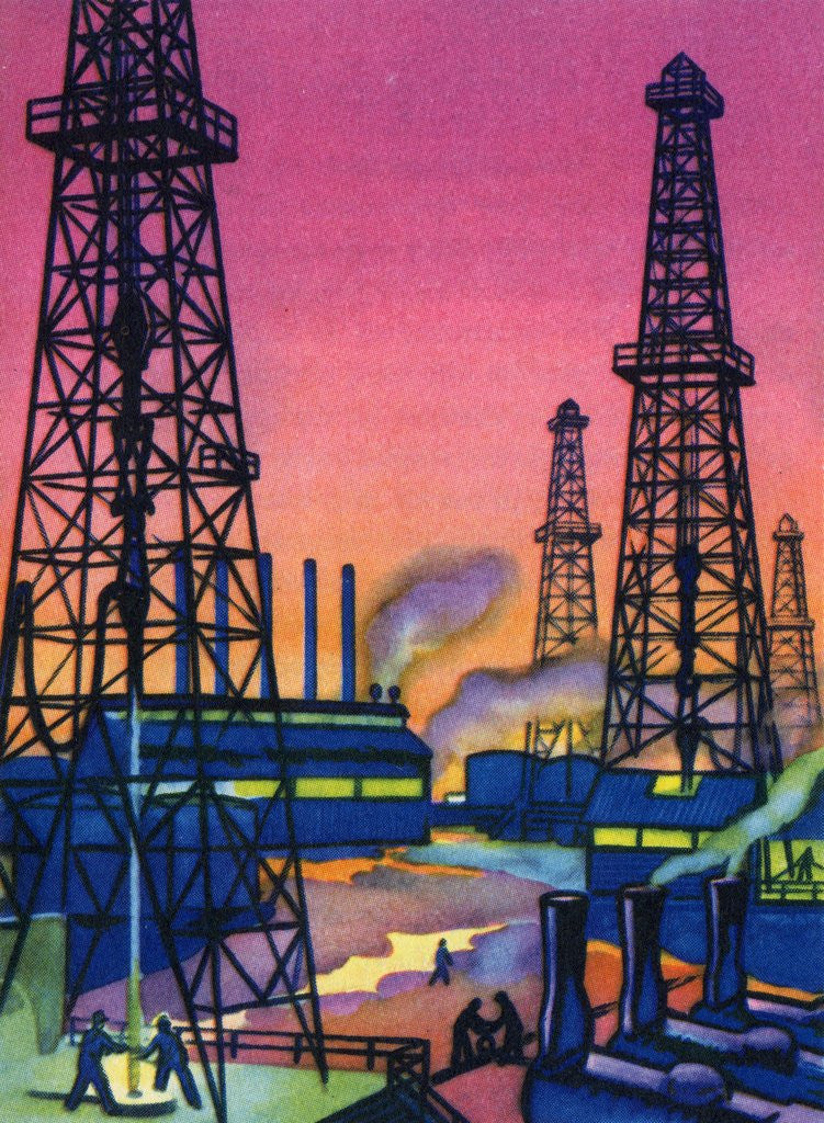 Detail of Oil Series: Oil Wells in an Oil Field by Anonymous