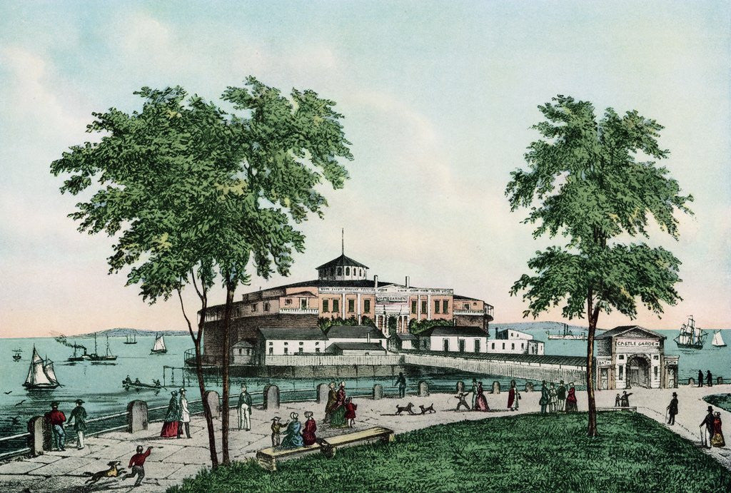 Detail of Castle Garden, Gateway to American Liberty, in 1850 by Anonymous