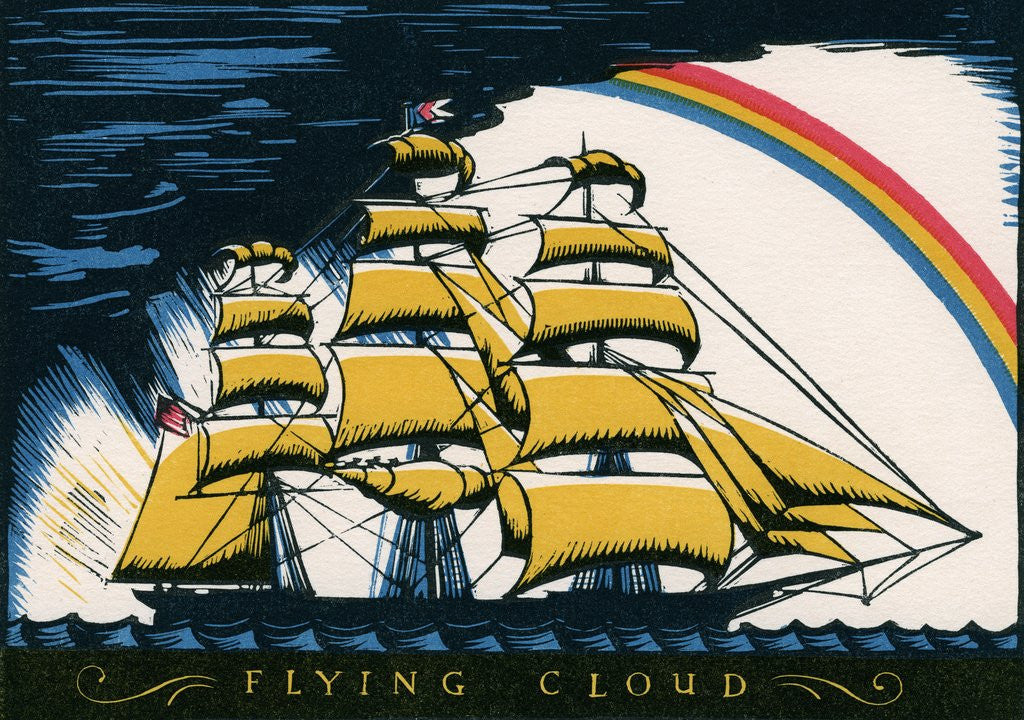 Detail of The American Clipper Ship Flying Cloud by Anonymous