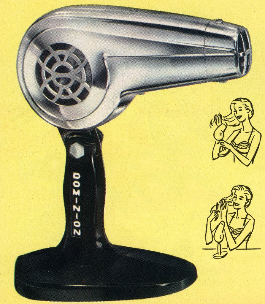 Detail of Vintage Illustration of a 1950s Chrome Hairdryer by Anonymous