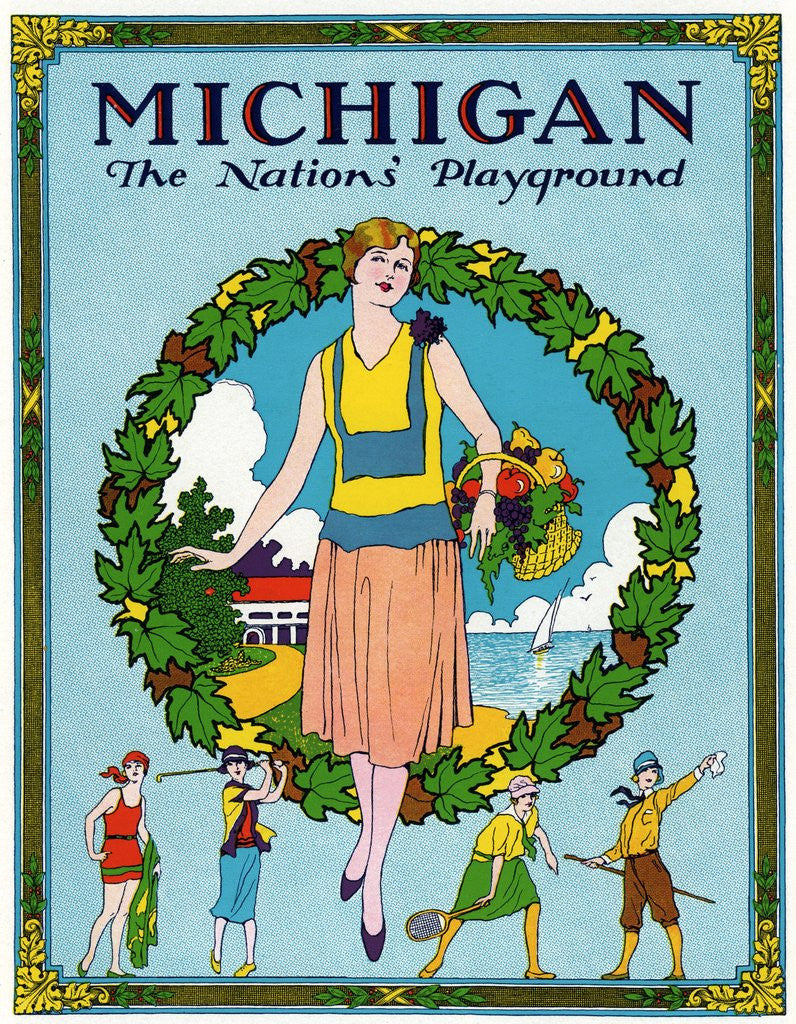 Detail of Michigan - The Nation's Playground travel poster by Anonymous