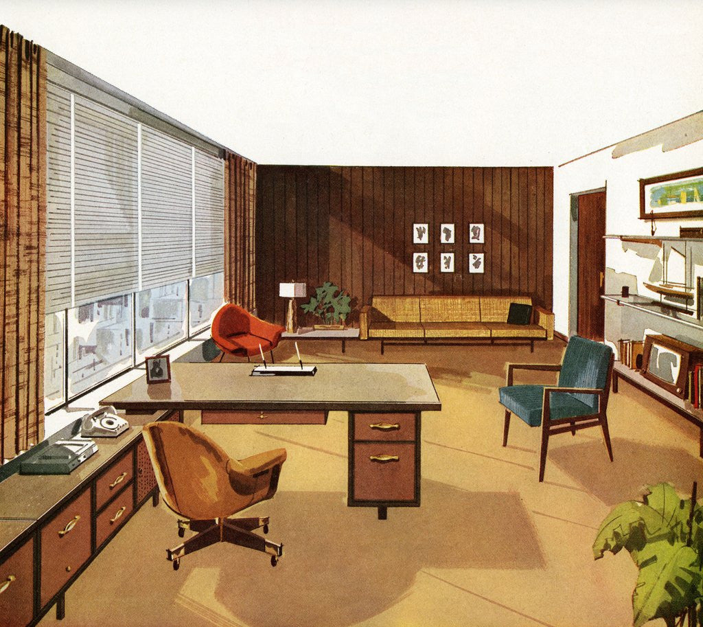 Detail of 1950s View of a 'Modern' Executive Business Office. by Anonymous