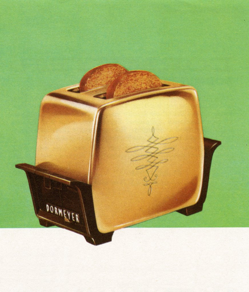 Detail of Vintage 1950s Illustration of a Goldtone Toaster. by Anonymous
