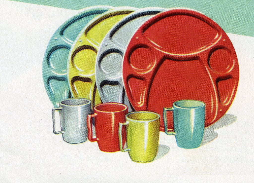 Detail of Set of Vintage 1950s Picnic Plates. by Anonymous