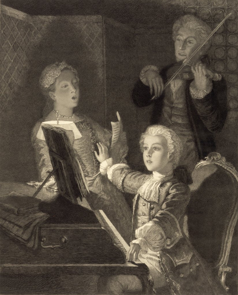 Detail of Young Mozart rehearsing his Twelfth Mass by Anonymous