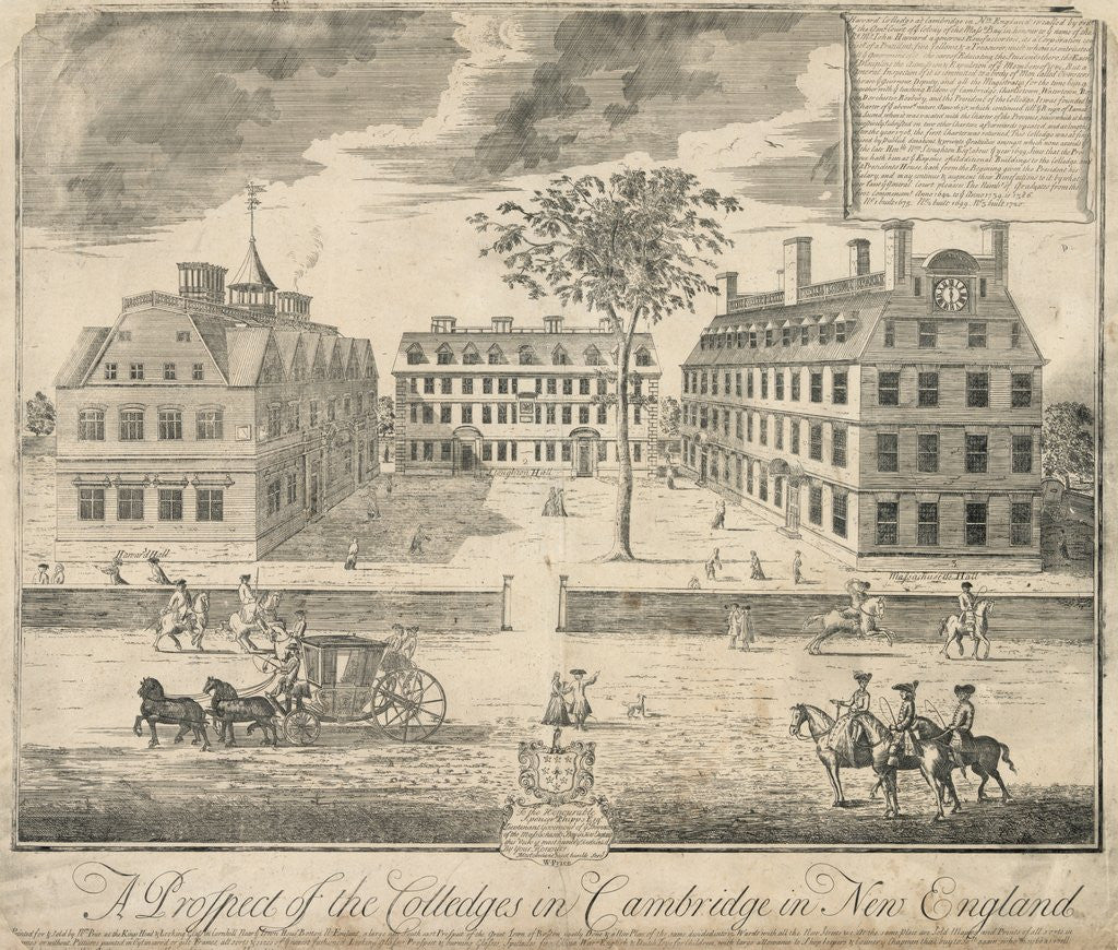 Detail of View of Harvard University before the American Revolution by Anonymous