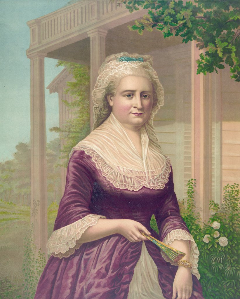 Detail of Portrait of Martha Washington by Anonymous