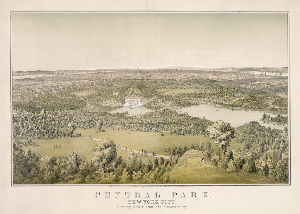 Detail of Lithograph of Central Park by Anonymous