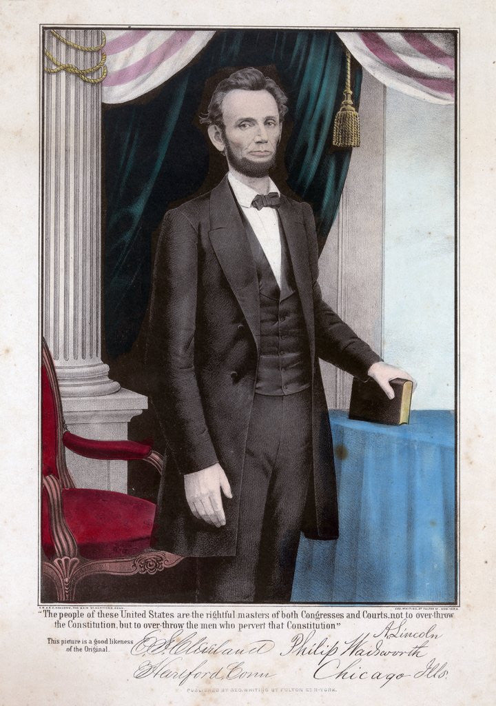Detail of Portrait of Abraham Lincoln by Anonymous